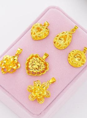 项链女妈妈款送长辈黄金色沙金颈链金店同款锁骨链久不褪色首饰