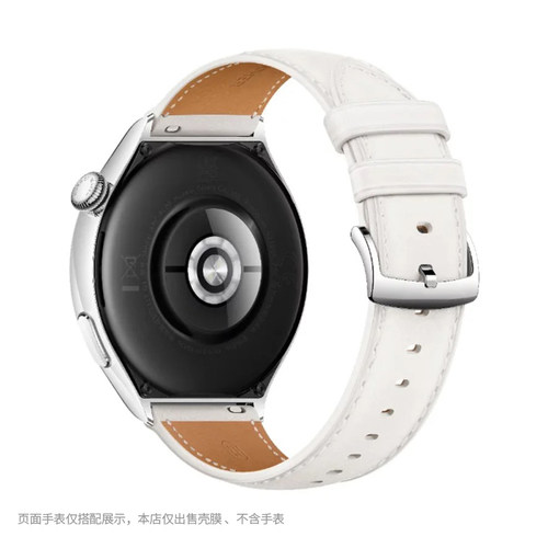 适用华为Watch4表带gt5系列原装同款真皮金星白色智能gt2/3/4男款非原厂配件通用watch3/4pro手表带46mm22mm - 图3