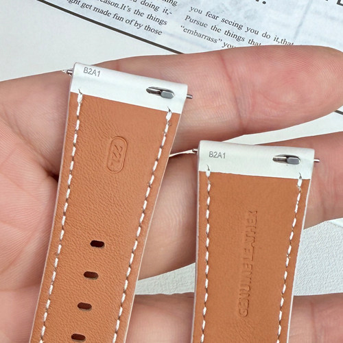 适用华为Watch4表带gt5系列原装同款真皮金星白色智能gt2/3/4男款非原厂配件通用watch3/4pro手表带46mm22mm - 图1