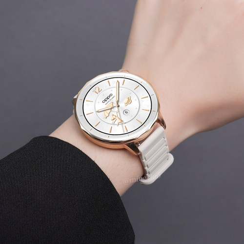 适用oppowatchx2mini手表x2表带女watch4pro新款星光三株磁吸硅胶一加手表2透气watchX3/2/1代夏季替换腕带se - 图0