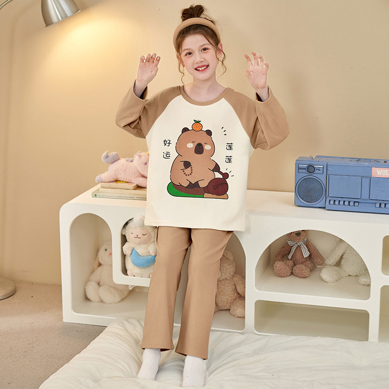 乌萨奇女童睡衣德绒秋衣秋裤家居服女孩宝宝学生小八卡通保暖套装,淘宝优惠券,粉丝福利购,淘宝优惠卷