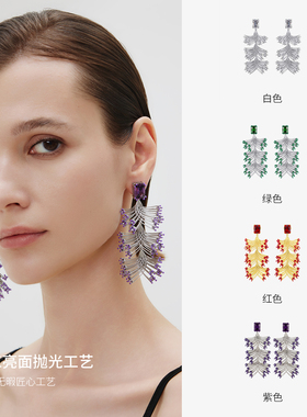 daartemis达弥红色花朵流苏耳环