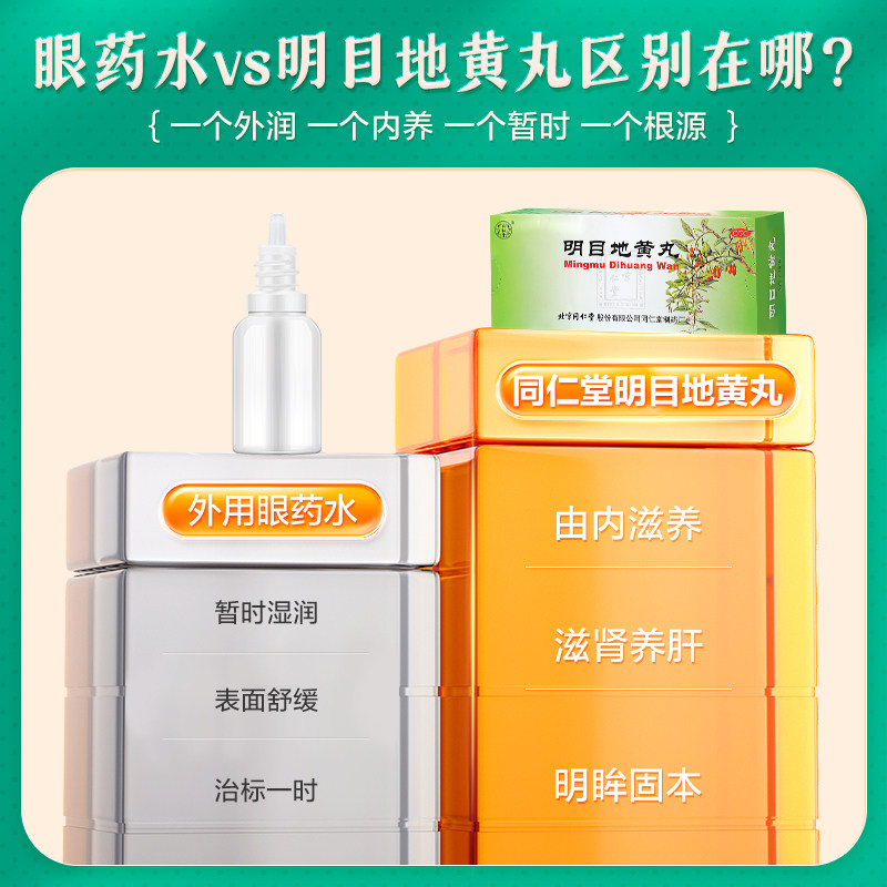 同仁堂明目地黄丸中药养肝北京同仁堂干涩正品眼睛模糊视物模糊