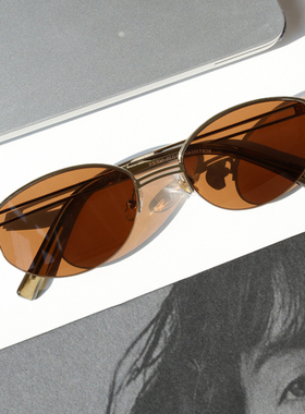 复古半框太阳镜可配近视度数女款