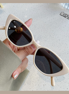 美式复古辣妹小框猫眼太阳镜新款