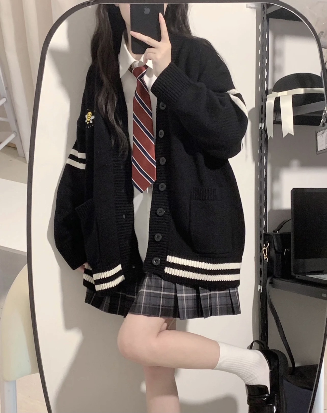 学院风JK开衫外套女秋冬日系制服毛衣套装学生校供针织衫全套校服