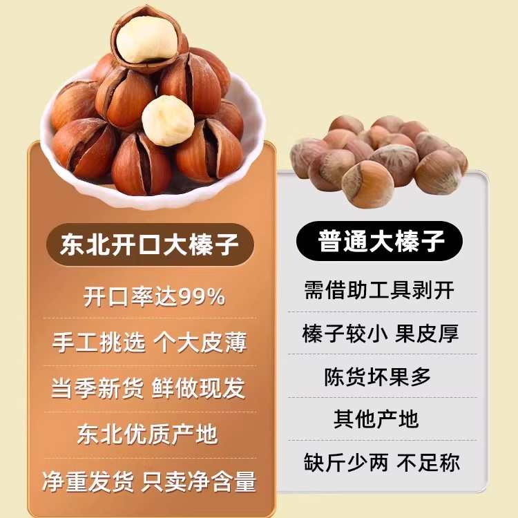 大榛子薄壳东北特产2025年新鲜货铁岭无原味添加坚干果仁炒货零食,淘宝优惠券,粉丝福利购,淘宝优惠卷