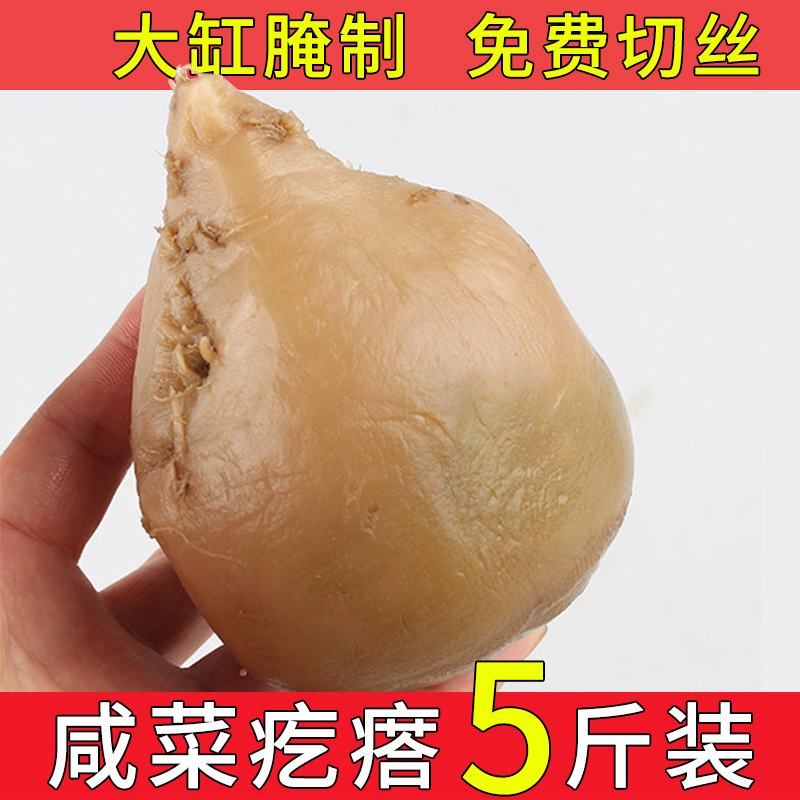 山东咸菜疙瘩5斤农家自制大缸腌制辣旮瘩大头菜新鲜芥菜丝下饭菜 - 图0