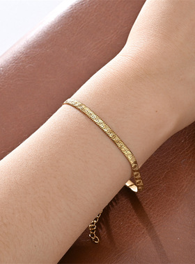 欧美爆款不锈钢压纹刀片链钛钢项链不锈钢蛇骨链不锈钢现货链条