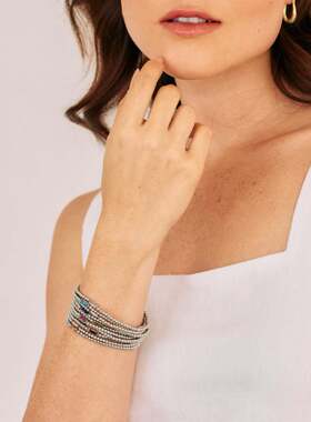 简约轻奢独立站生辰石手链女 十二月诞生石圆珠链条