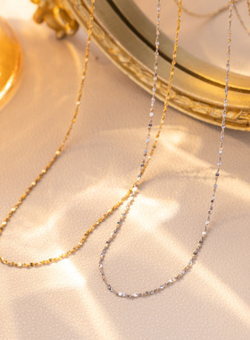 时尚百搭钛钢基础素链项链女多款简约轻奢不锈钢链条配件套装合集