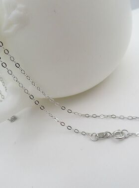 S925纯银饰品45cm纯银项链80厘米锁骨O字女士银链条压光十字链