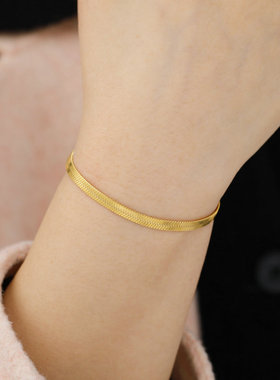 简约素链条不锈钢蛇骨手链多用diy手饰配饰扁形刀片链脚链脚踝链
