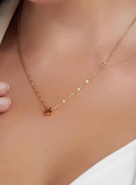 亚马逊热销小写26个英文字母项链不锈钢饰品A -Z字母吊坠锁骨链