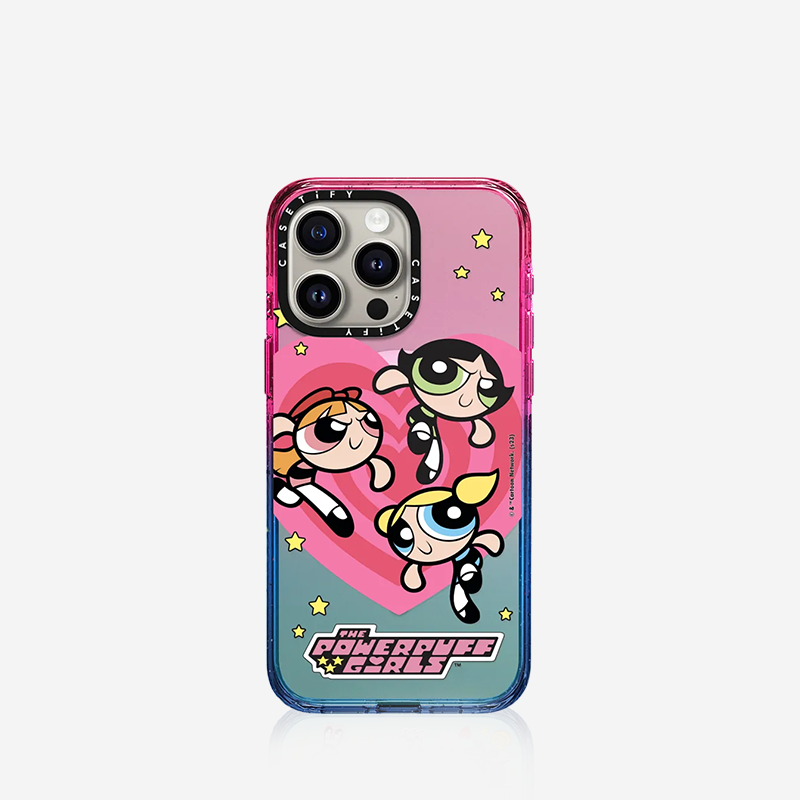 The Powerpuff Girls x CASETiFY飞天小女警联名爱心适用于iPhone15/14/13/Plus/Pro/Max防摔手机壳-图0