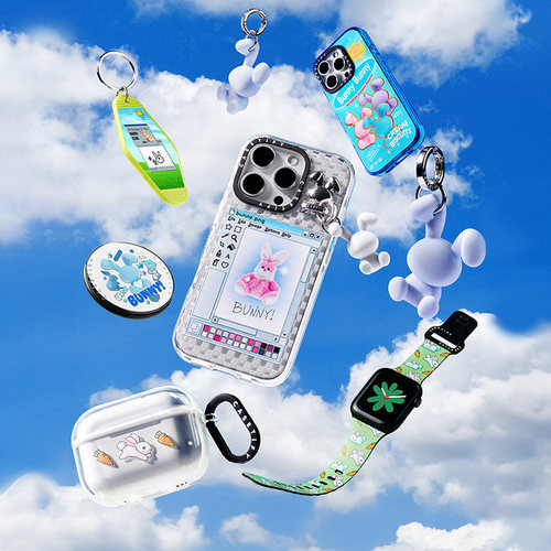 CASETiFY 像素小兔系列 兔兔画板 适用于iPhone16ProMax/16Pro/15ProMax/15Pro 透明手机壳 - 图0