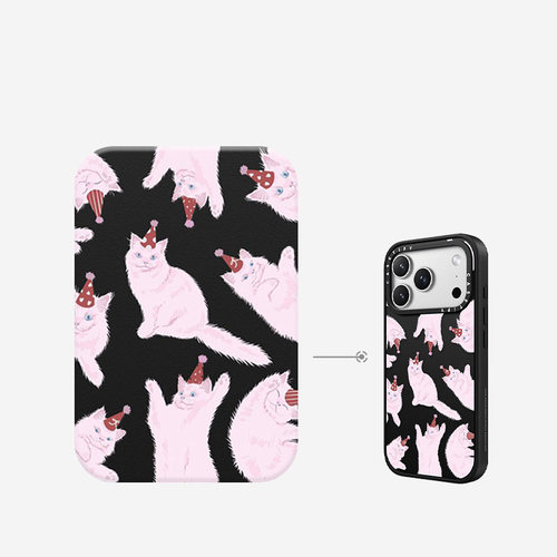 CASETiFY 萌宠系列 粉红派对猫 适用于苹果iPhone17ProMax/17Pro/16ProMax/16Pro手机壳 - 图1