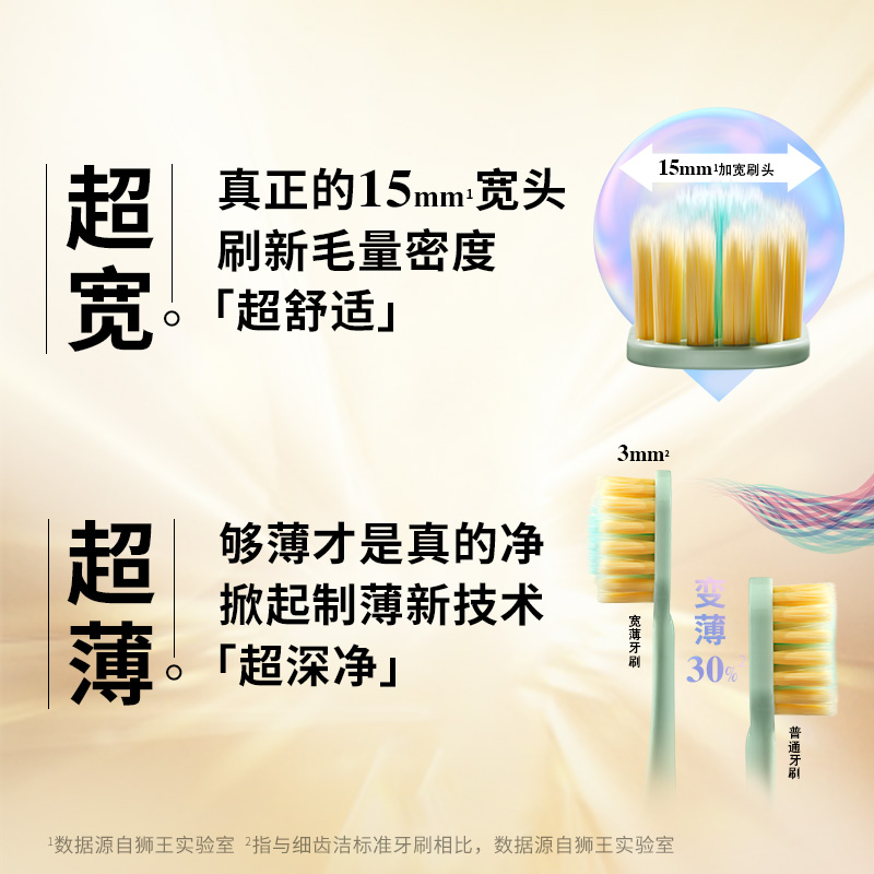 LION狮王细齿洁宽薄牙刷宽头成人软毛牙刷家庭装6支