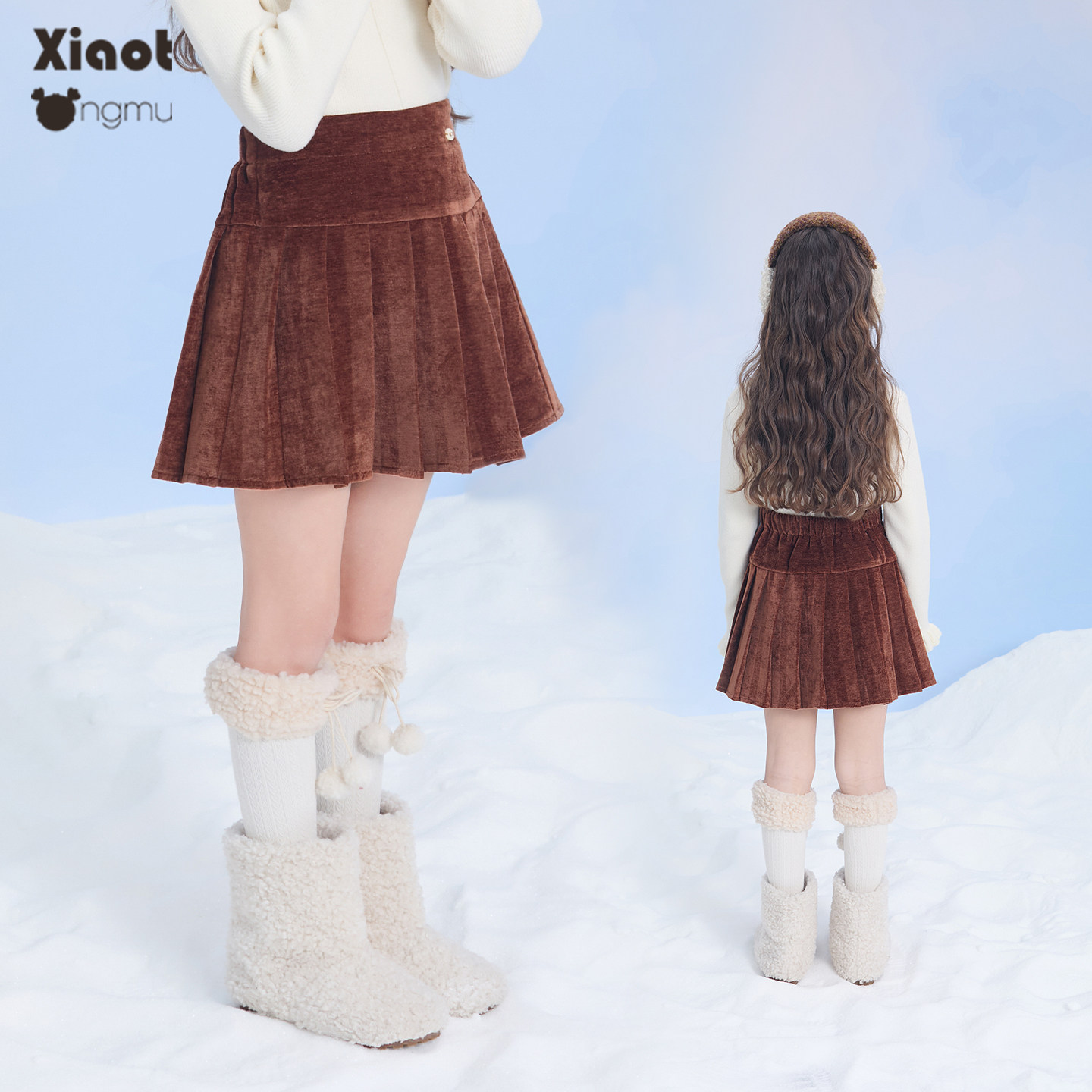 小童木 时髦百搭女童半身裙防走光秋冬新款女大童高腰丝绒百褶裙,淘宝优惠券,粉丝福利购,淘宝优惠卷