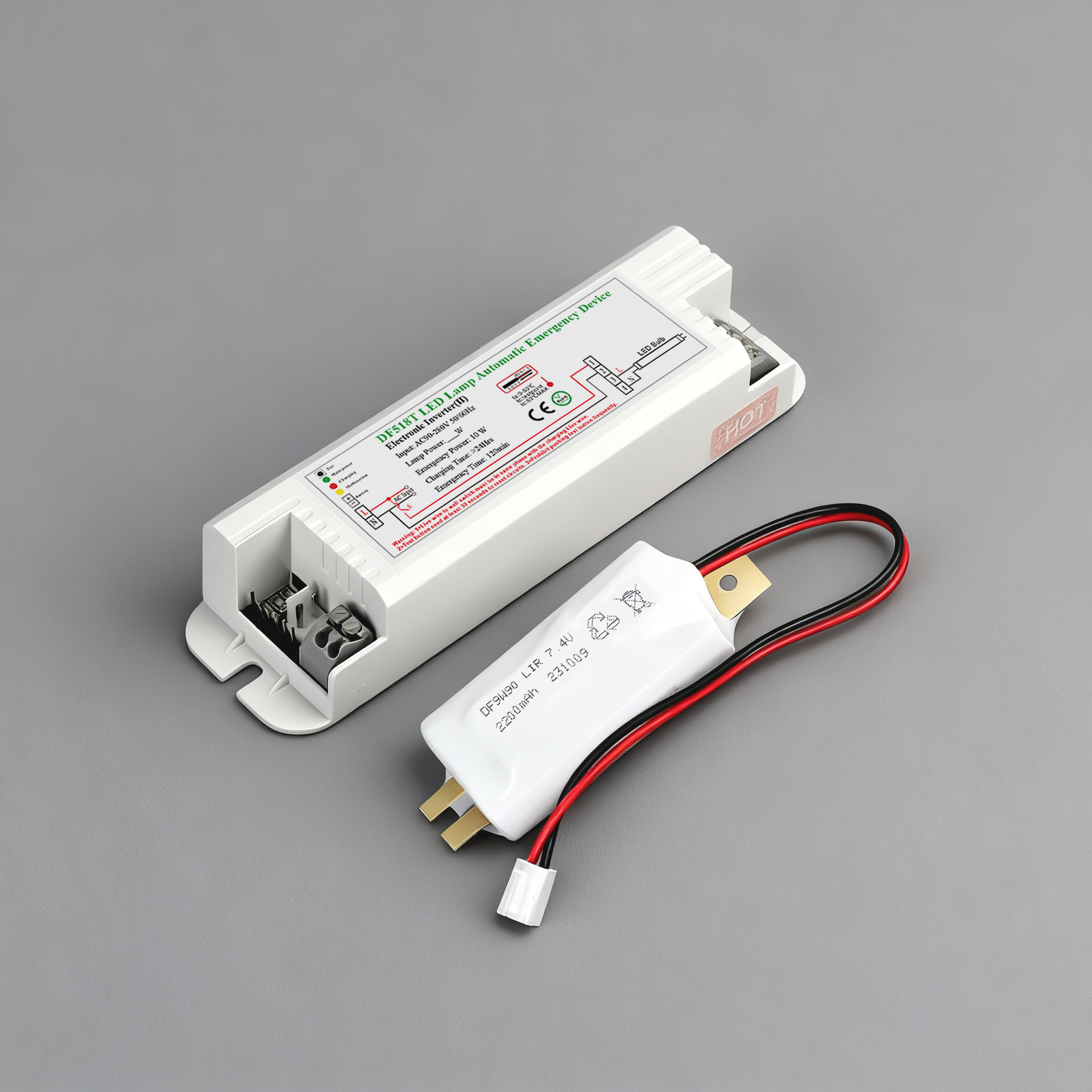 T5/T8/T10 LED感应灯管应急启动电源 10-40W内置LED应急电源 - 图0