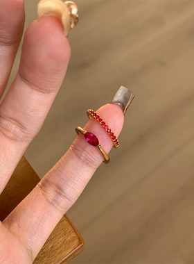 鸽血红色马眼钻戒指女2026新款