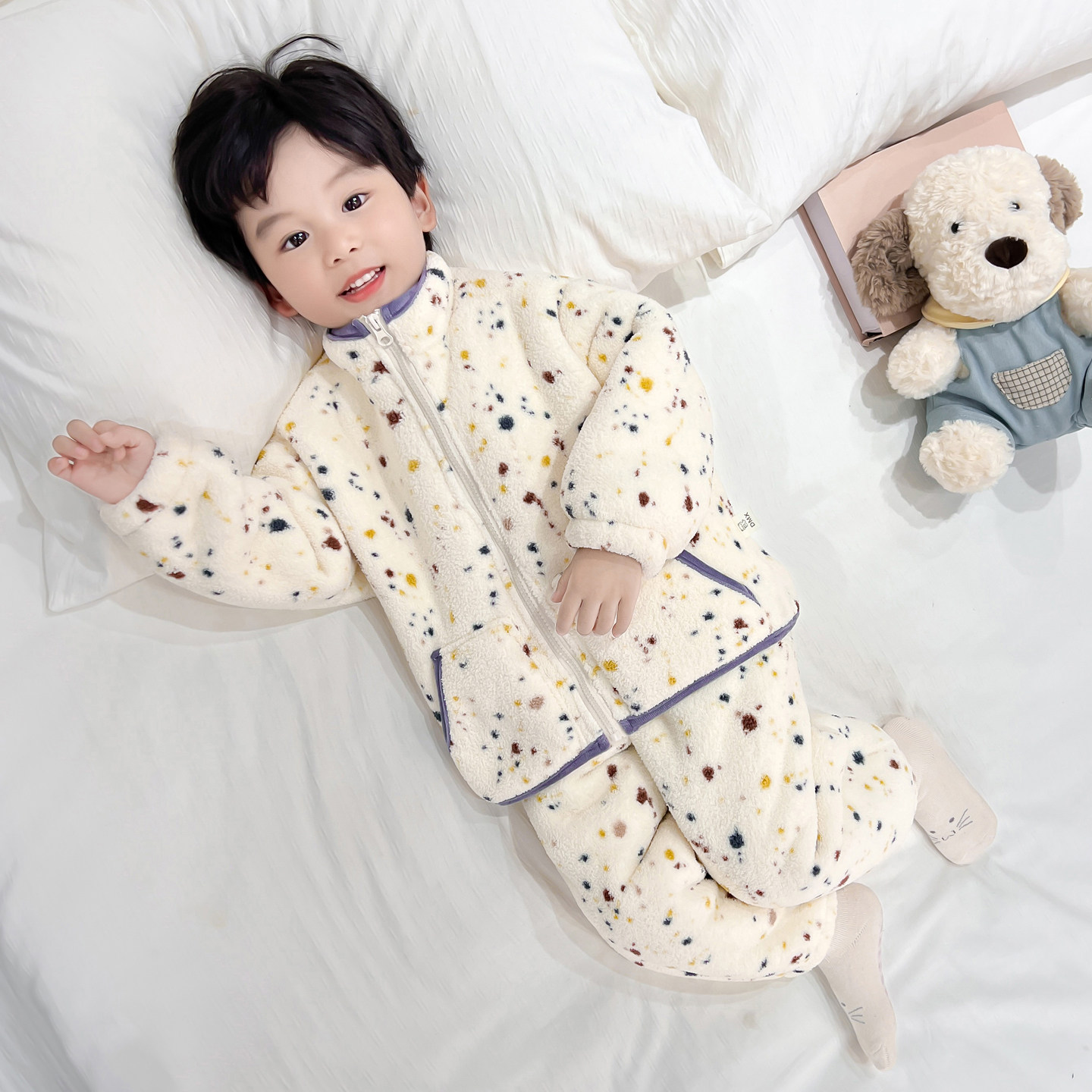 男童睡衣加绒加厚冬季珊瑚绒保暖套装2025新款中小儿童男孩家居服,淘宝优惠券,粉丝福利购,淘宝优惠卷