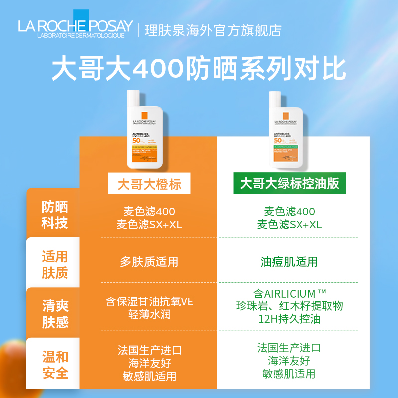 【张康乐同款】理肤泉户外清爽晒不黑大哥大 控油防水汗 海外店A