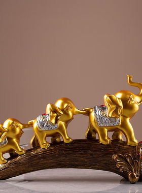 祥礼大象摆件客厅酒柜电视柜创意玄关家居装饰品茶几办公室桌面房