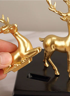 妖娆猫鹿葫芦摆件柿子玄关客厅电视柜桌面装饰乔迁之喜搬家礼物开