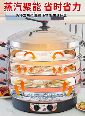 大容量电蒸锅电蒸笼多功能商家用