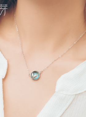 花芽原创人鱼泡沫s925纯银项链