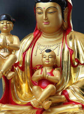 寺庙送子观音娘娘佛像送子家用摆件树脂玻璃钢材质佛具观世音菩萨