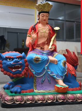 树脂玻璃钢文殊普贤寺庙佛像