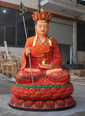 寺庙供奉九华山地藏王神像2米1地藏树脂佛像大型极彩红衣地藏菩萨