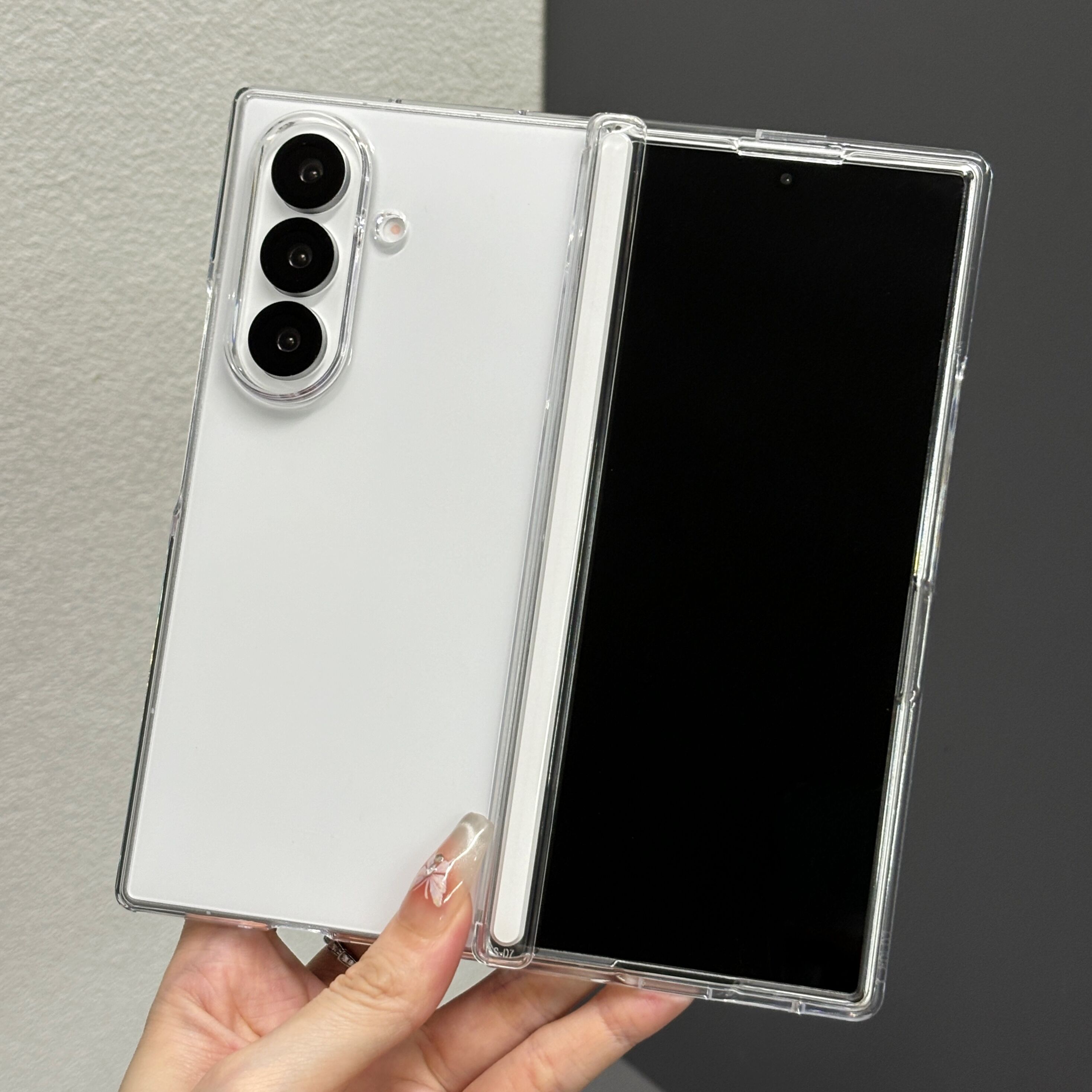 带前框中轴W26适用三星GalaxyZFold7手机壳ZFold6透明全包ZFold5防摔0零透内置磁吸ZFold4高清W25Galaxy - 图1