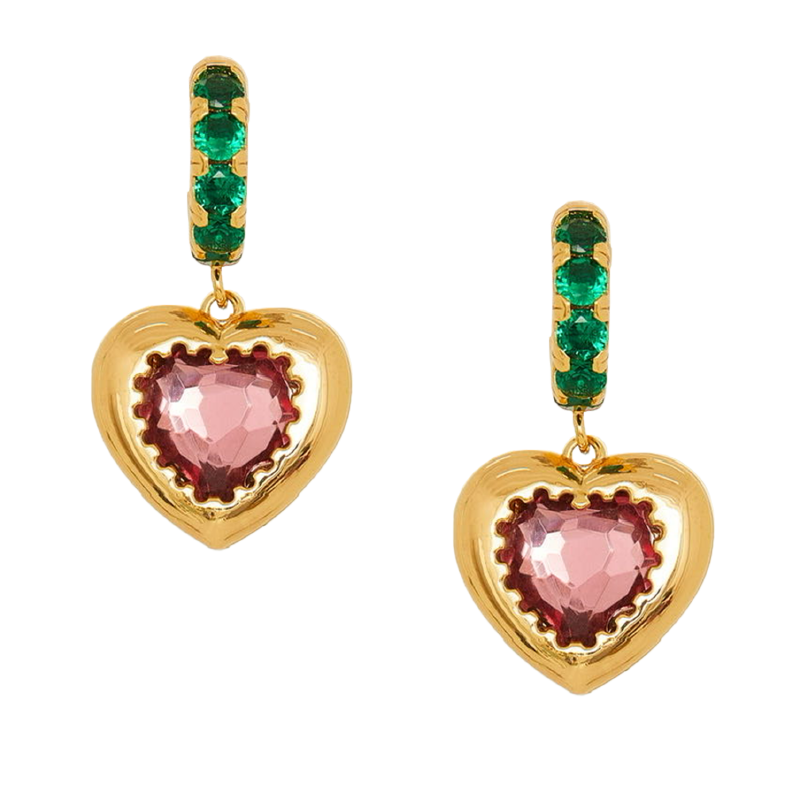 【新年礼物】Oups容祖儿陈乔恩同款粉绿爱心拼接耳环法式高级感,淘宝优惠券,粉丝福利购,淘宝优惠卷