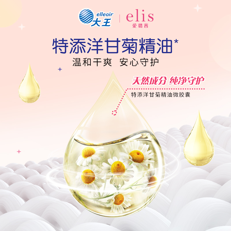 大王elis爱璐茜幻想馥妮便携卫生巾245mm24片超薄透气官方旗舰店-图3