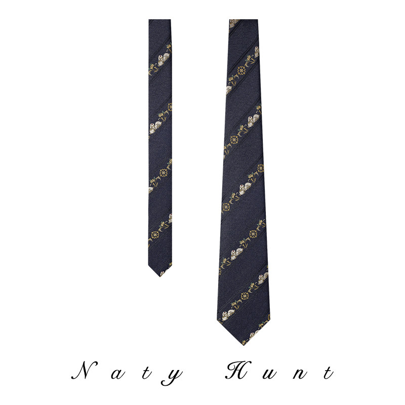 Natyhunt新款小兔派对主题刺绣真丝领带商务休闲领带男轻奢礼盒装,淘宝优惠券,粉丝福利购,淘宝优惠卷