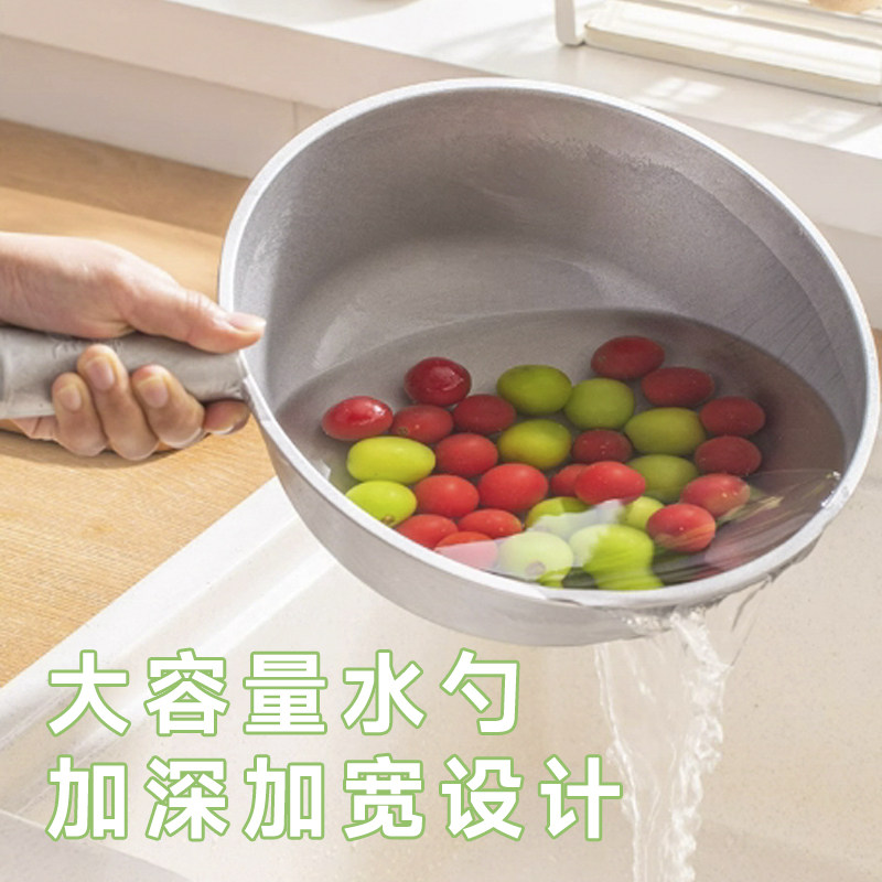 一体成型加厚老式铝水瓢家用舀水勺子厨房耐高温水漂长柄打水勺瓢,淘宝优惠券,粉丝福利购,淘宝优惠卷