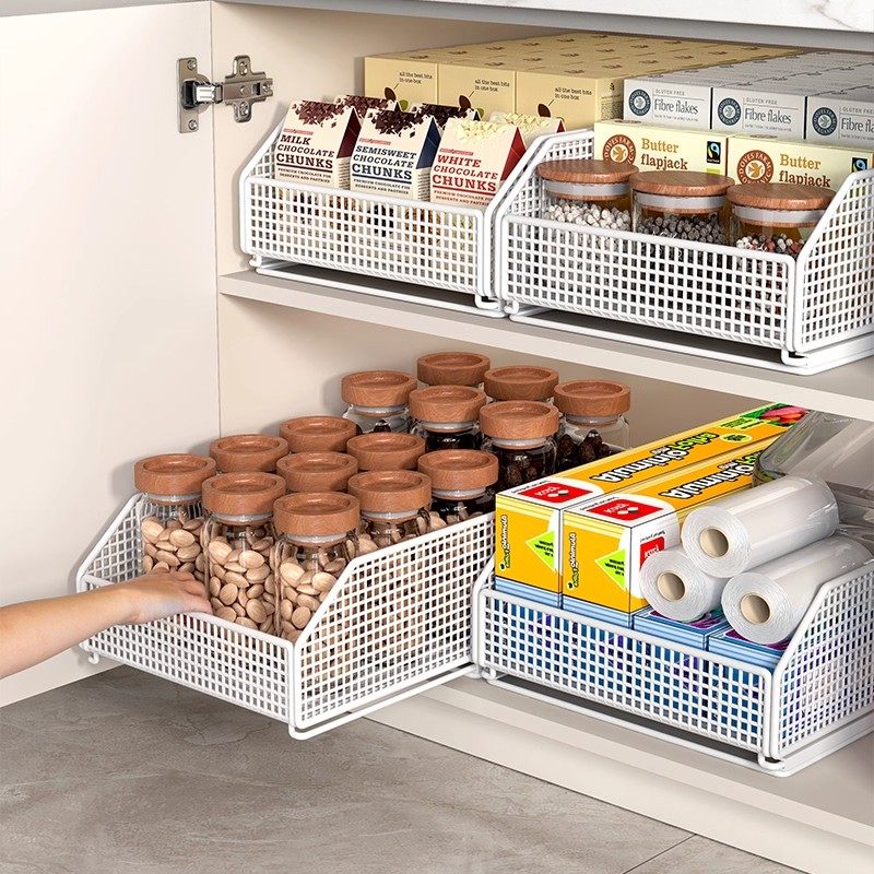 厨房置物架橱柜拉篮柜内窄缝抽拉调料架夹缝收纳下水槽浴缸置物架,淘宝优惠券,粉丝福利购,淘宝优惠卷