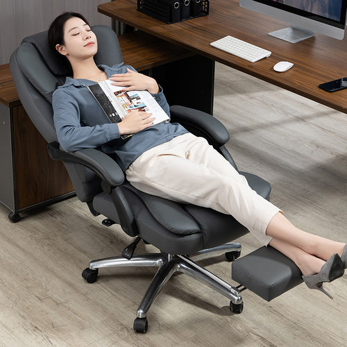 办公椅子电脑椅家用靠背学习舒适久坐转椅电竞座椅真皮老板椅可躺 - 图2