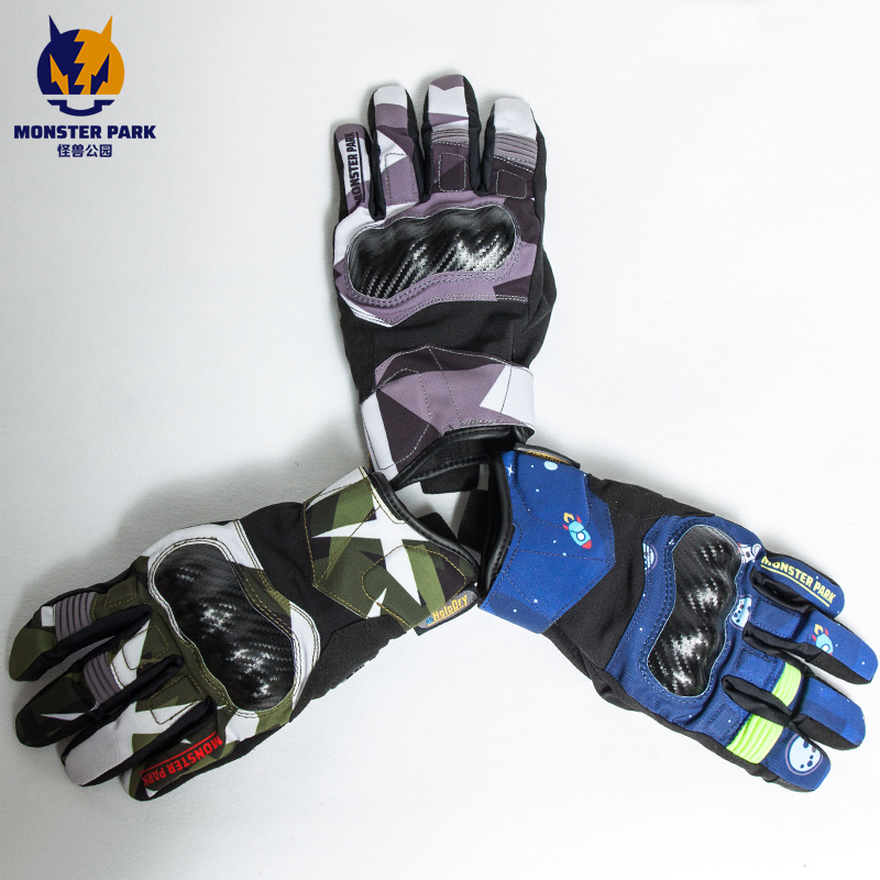 怪兽公园摩托车冬季手套触屏防水保暖机车骑士手套男,淘宝优惠券,粉丝福利购,淘宝优惠卷