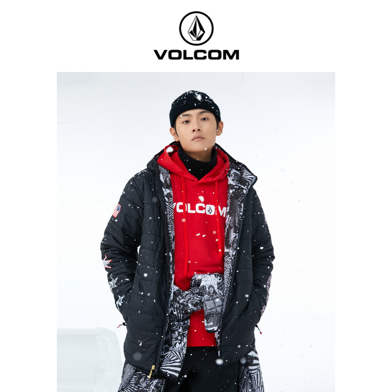 VOLCOM钻石男装户外品牌美式休闲棉服滑雪服2024冬季新款滑雪外套-图1