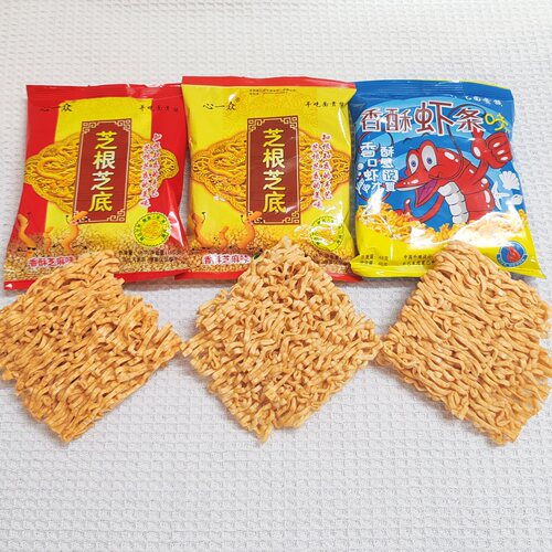 心一众芝根芝底香酥芝麻味原味46克干脆干吃面速食零食方便面麻叶 - 图3