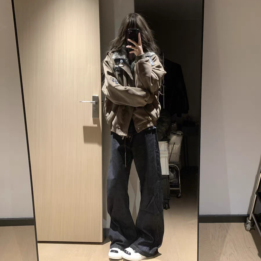 美式复古毛领棉服座山雕外套女冬季新款宽松加绒加厚情侣夹克棉衣,淘宝优惠券,粉丝福利购,淘宝优惠卷