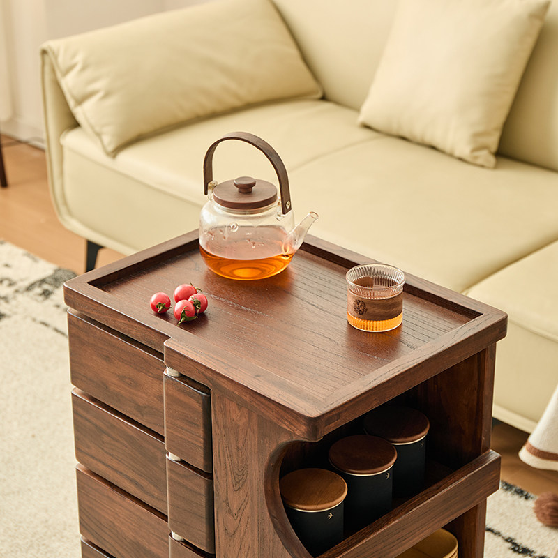 全实木老榆木胡桃色可移动茶水波比牙科柜子酒店家用民宿旋转柜子,淘宝优惠券,粉丝福利购,淘宝优惠卷