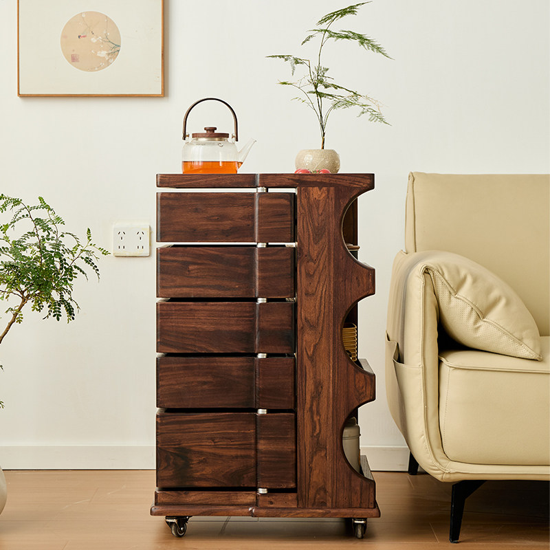 全实木老榆木胡桃色可移动茶水波比牙科柜子酒店家用民宿旋转柜子,淘宝优惠券,粉丝福利购,淘宝优惠卷