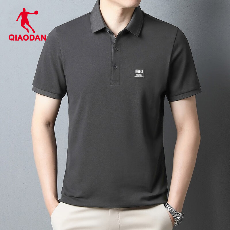 中国乔丹男士短袖款夏季速干t恤休闲运动polo衫透气吸汗男款 - 图1