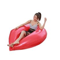 Inflatable bright sheet Rose gold lips floating platoon red mouth water inflatable floating row oversized mouth swimming ring