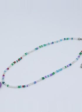 景德镇陶瓷项链饰品小女孩大象吊坠米珠锁骨紫水晶陶溪川儿童可爱